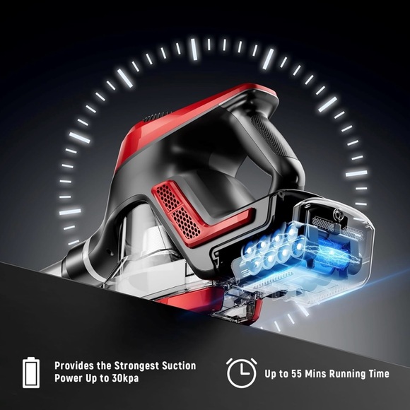 Cordless Vacuum Cleaner, 30Kpa Home Stick Vacuum, 55mins Max Runtime - Picture 3 of 8